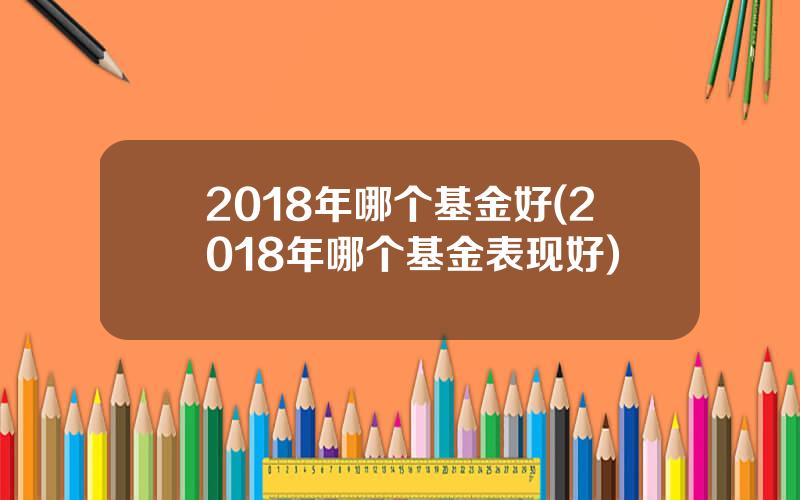 2018年哪个基金好(2018年哪个基金表现好)