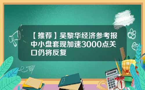 【推荐】吴黎华经济参考报中小盘套现加速3000点关口仍将反复