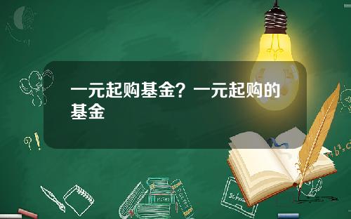 一元起购基金？一元起购的基金