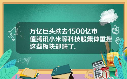 万亿巨头跌去1500亿市值腾讯小米等科技股集体重挫这些板块却嗨了.