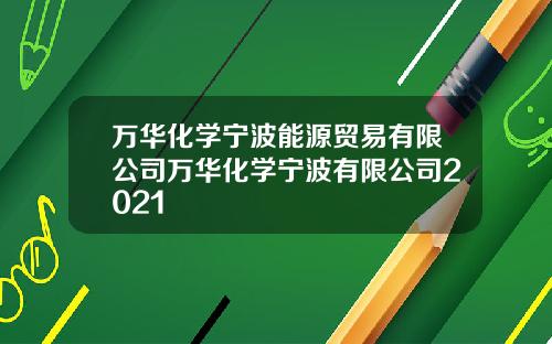 万华化学宁波能源贸易有限公司万华化学宁波有限公司2021