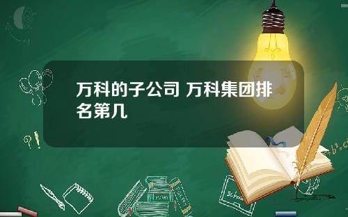 万科的子公司 万科集团排名第几