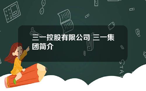 三一控股有限公司 三一集团简介