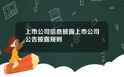 上市公司信息披露上市公司公告披露规则