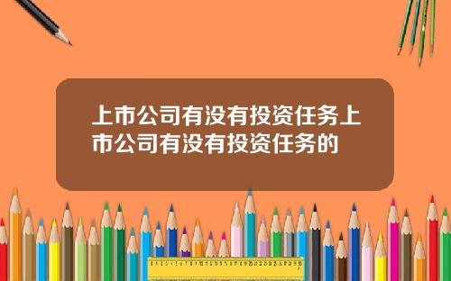 上市公司有没有投资任务上市公司有没有投资任务的