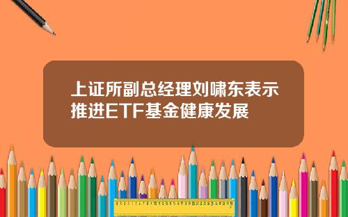 上证所副总经理刘啸东表示推进ETF基金健康发展