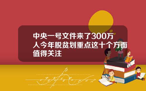 中央一号文件来了300万人今年脱贫划重点这十个方面值得关注