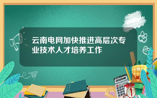 云南电网加快推进高层次专业技术人才培养工作