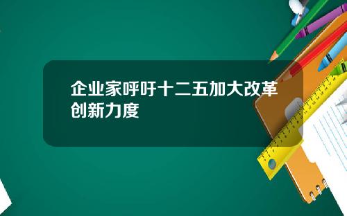 企业家呼吁十二五加大改革创新力度