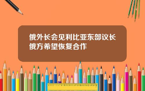 俄外长会见利比亚东部议长俄方希望恢复合作