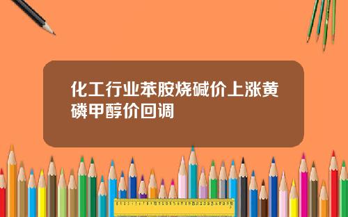 化工行业苯胺烧碱价上涨黄磷甲醇价回调