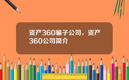 资产360骗子公司，资产360公司简介