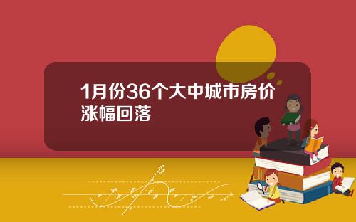 1月份36个大中城市房价涨幅回落