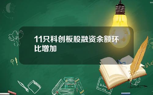 11只科创板股融资余额环比增加