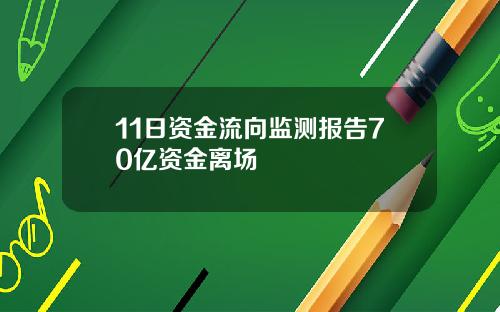 11日资金流向监测报告70亿资金离场