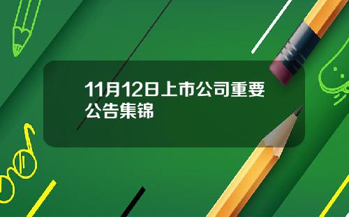 11月12日上市公司重要公告集锦