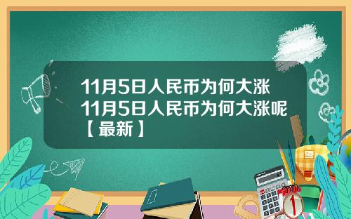 11月5日人民币为何大涨11月5日人民币为何大涨呢【最新】