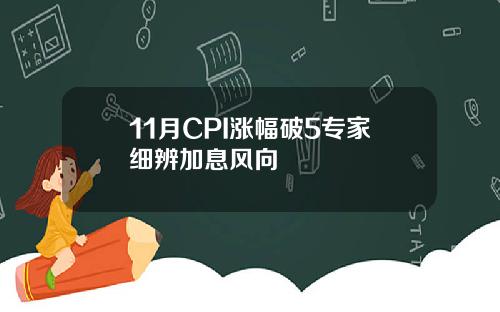 11月CPI涨幅破5专家细辨加息风向