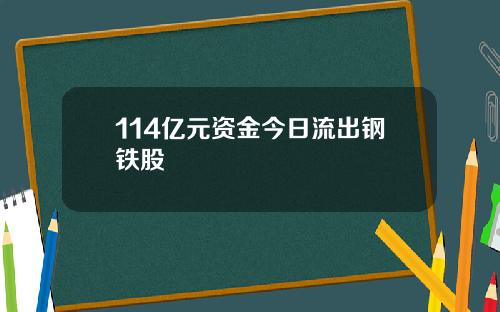 114亿元资金今日流出钢铁股