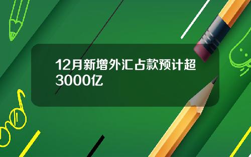 12月新增外汇占款预计超3000亿