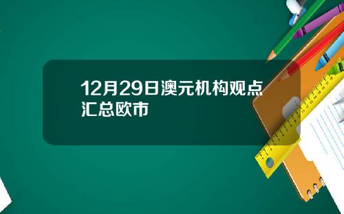 12月29日澳元机构观点汇总欧市