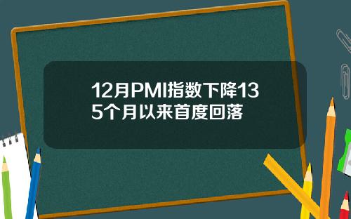 12月PMI指数下降135个月以来首度回落