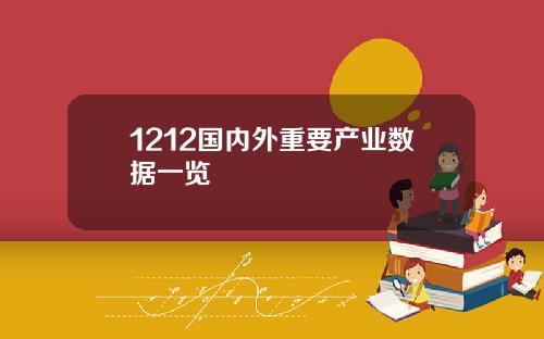 1212国内外重要产业数据一览