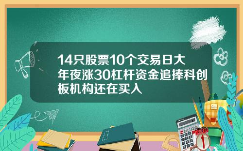 14只股票10个交易日大年夜涨30杠杆资金追捧科创板机构还在买入