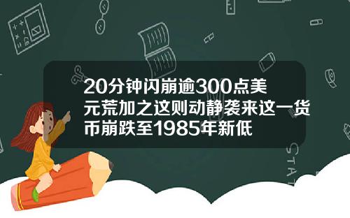 20分钟闪崩逾300点美元荒加之这则动静袭来这一货币崩跌至1985年新低