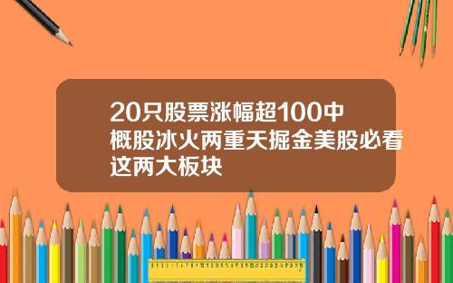 20只股票涨幅超100中概股冰火两重天掘金美股必看这两大板块