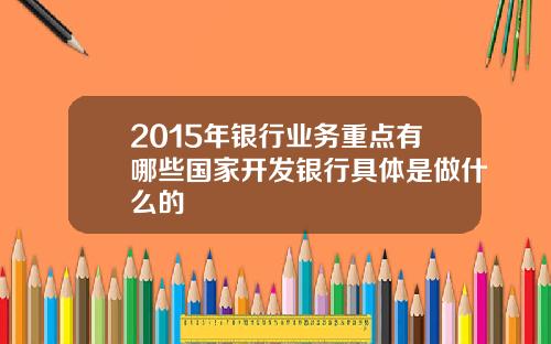 2015年银行业务重点有哪些国家开发银行具体是做什么的