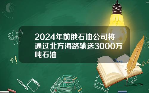 2024年前俄石油公司将通过北方海路输送3000万吨石油