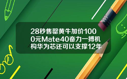 28秒售罄黄牛加价1000元Mate40奋力一搏机构华为芯还可以支撑12年