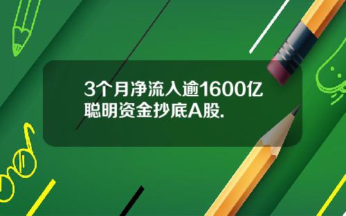 3个月净流入逾1600亿聪明资金抄底A股.