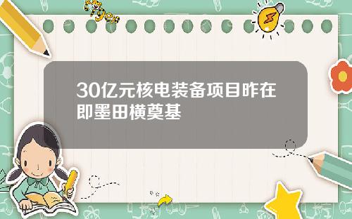 30亿元核电装备项目昨在即墨田横奠基