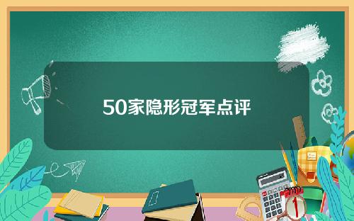 50家隐形冠军点评