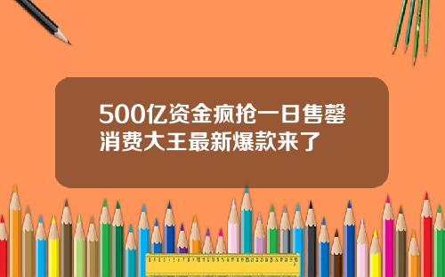 500亿资金疯抢一日售罄消费大王最新爆款来了