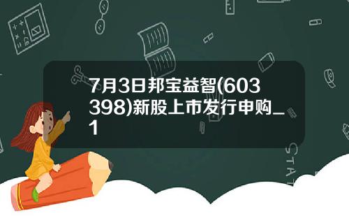 7月3日邦宝益智(603398)新股上市发行申购_1