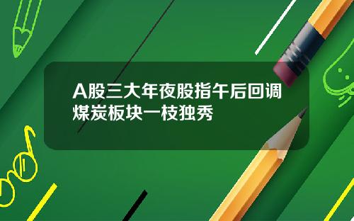 A股三大年夜股指午后回调煤炭板块一枝独秀