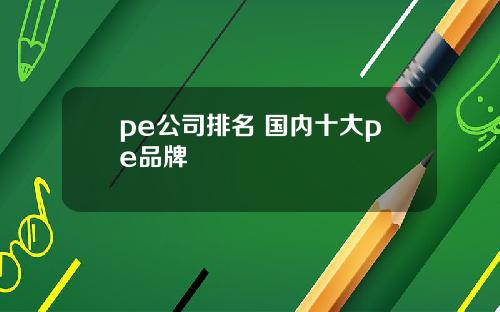 pe公司排名 国内十大pe品牌