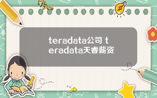 teradata公司 teradata天睿薪资