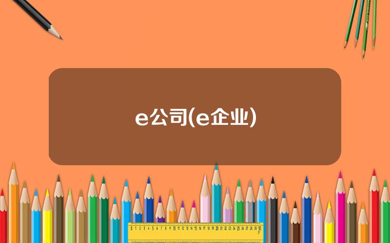 e公司(e企业)