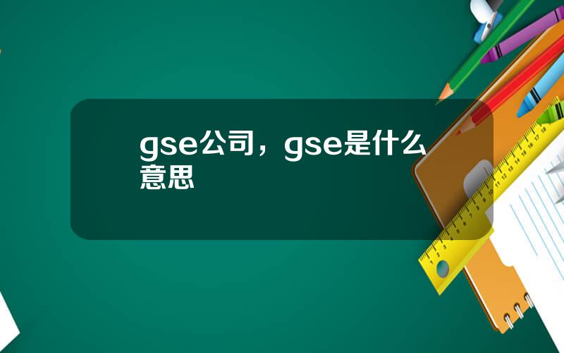 gse公司，gse是什么意思