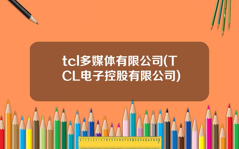 tcl多媒体有限公司(TCL电子控股有限公司)