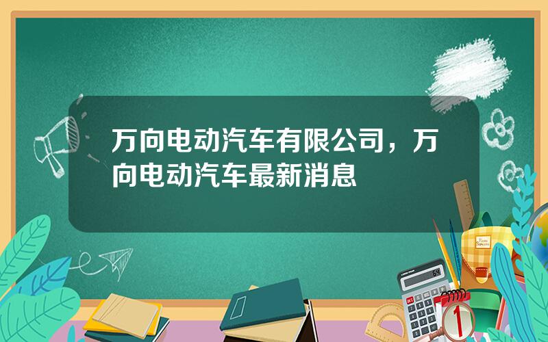 万向电动汽车有限公司，万向电动汽车最新消息