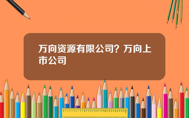 万向资源有限公司？万向上市公司