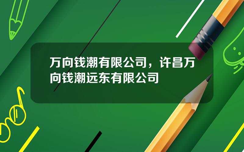 万向钱潮有限公司，许昌万向钱潮远东有限公司