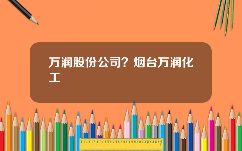 万润股份公司？烟台万润化工