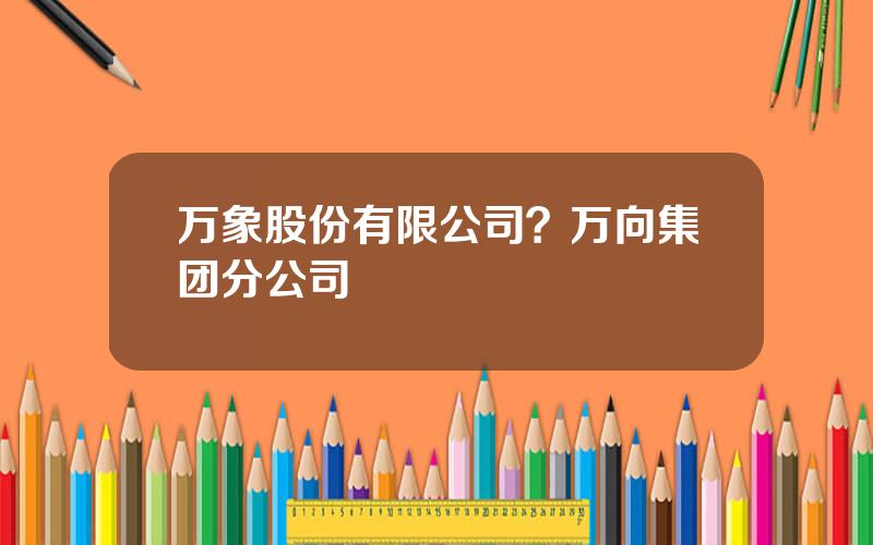 万象股份有限公司？万向集团分公司