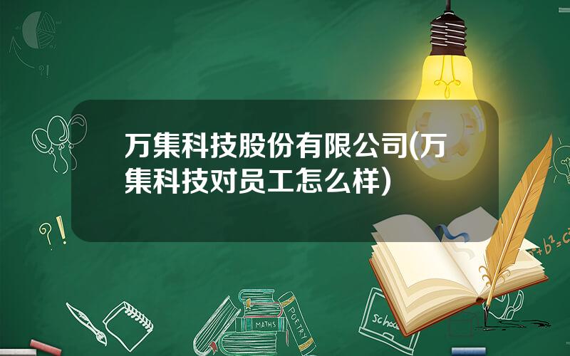 万集科技股份有限公司(万集科技对员工怎么样)